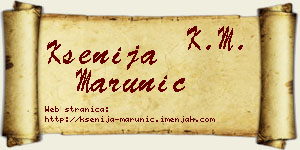 Ksenija Marunić vizit kartica
